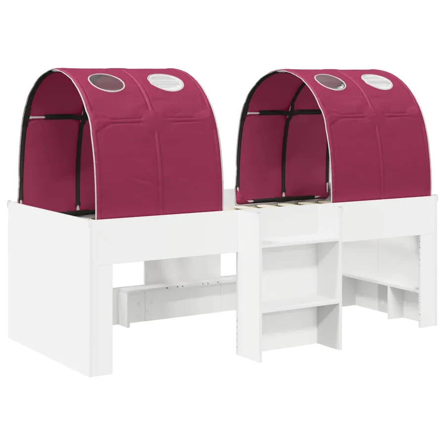 Lit Haut pour Enfants avec Tunnel 3 pc Blanc et rouge - 3