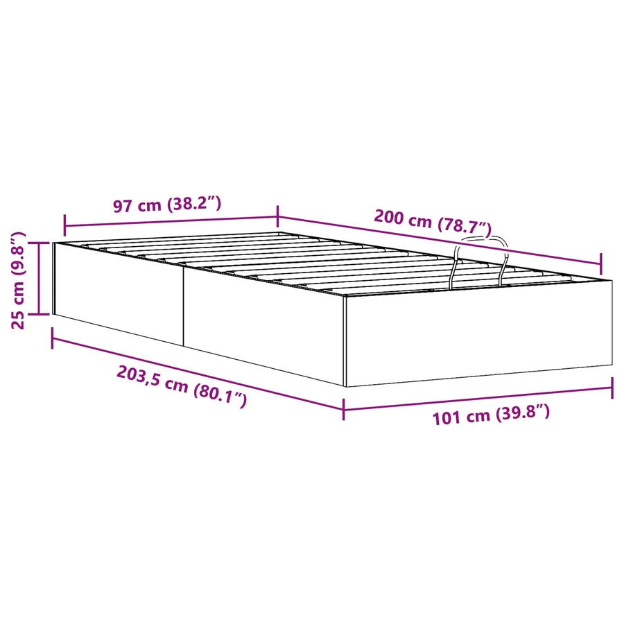 Cadre de lit ottoman avec rangement Blanc 100 x 200 cm - 12