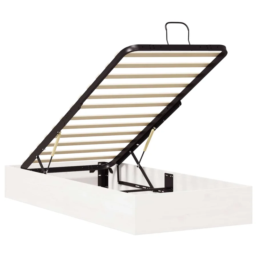 Cadre de lit ottoman avec rangement Blanc 100 x 200 cm - 5