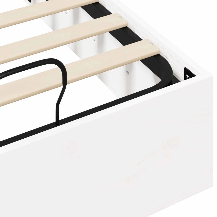Cadre de lit ottoman avec rangement Blanc 100 x 200 cm - 8