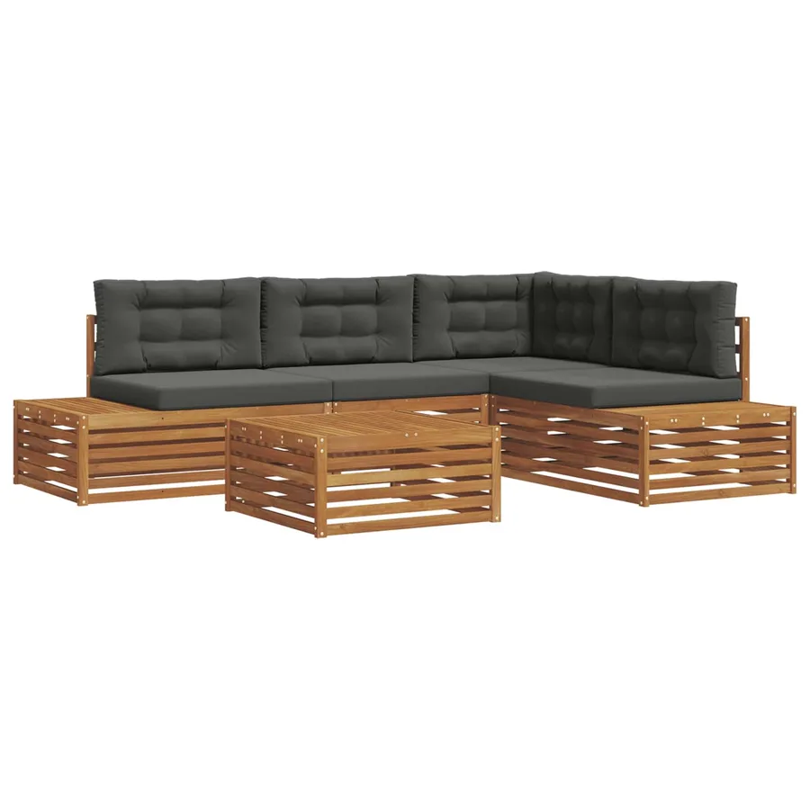 Ensemble de canapés d'extérieur 5 Pièce Naturel et Anthracite - 2
