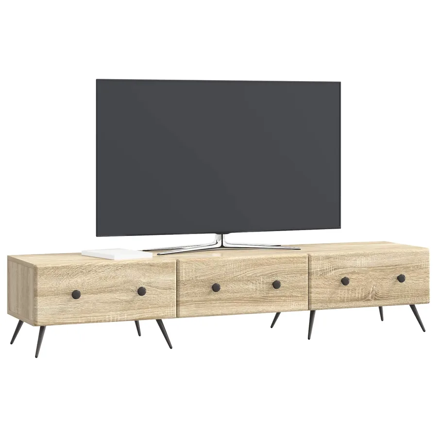 Meuble TV Chêne Sonoma 147 x 34,5 x 30 cm Bois d'ingénierie - 3