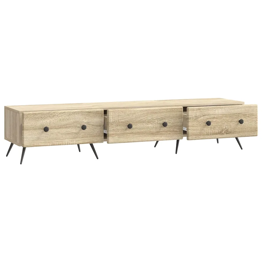Meuble TV Chêne Sonoma 147 x 34,5 x 30 cm Bois d'ingénierie - 5