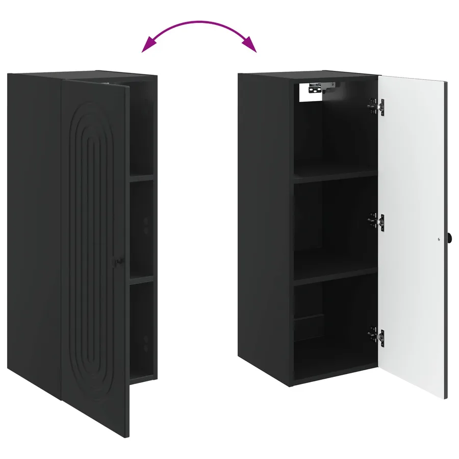 Armoire Murale Noir 33 x 34,5 x 90 cm Bois d'ingénierie - 8