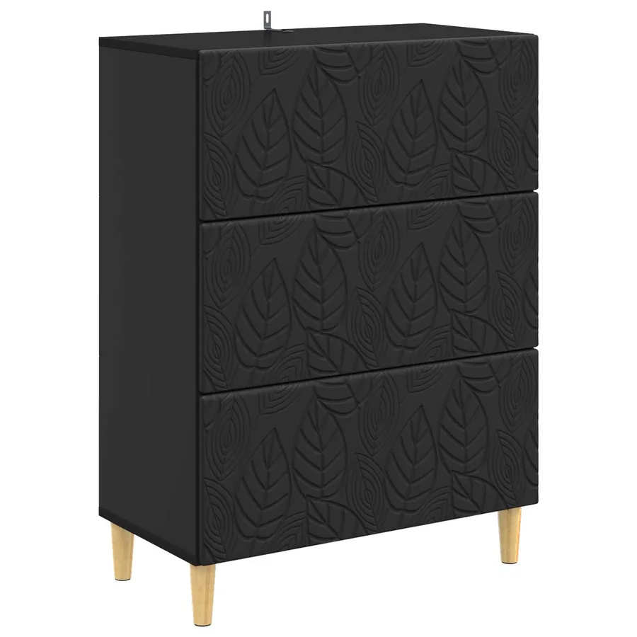 Armoire à tiroirs Noir 66 x 34,5 x 90 cm Bois d'ingénierie - 2