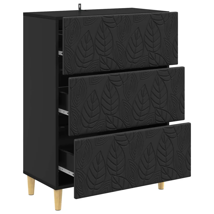 Armoire à tiroirs Noir 66 x 34,5 x 90 cm Bois d'ingénierie - 4