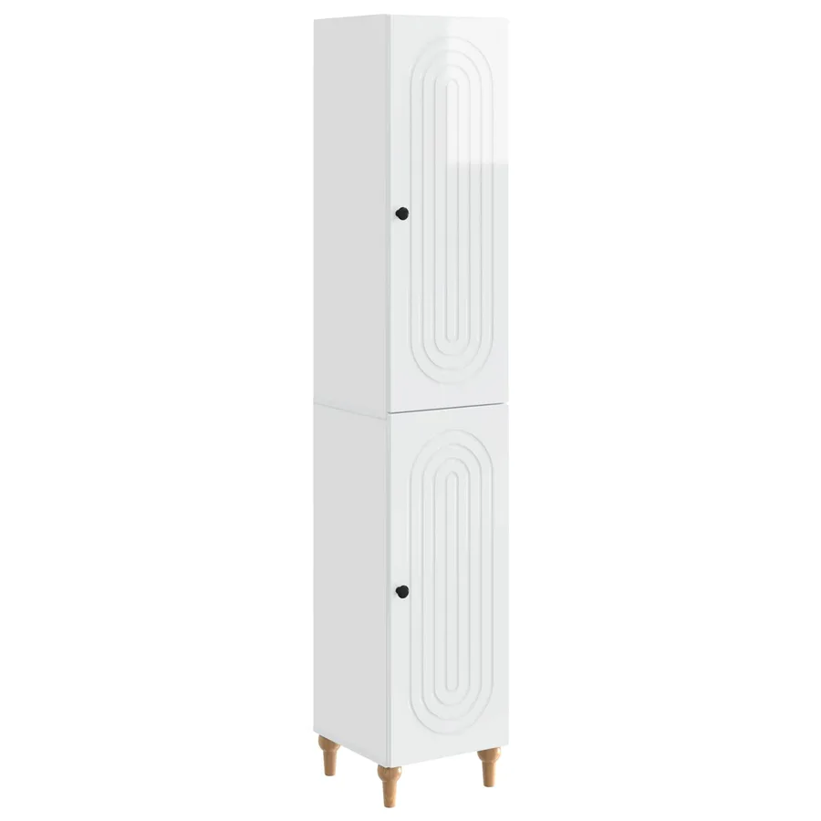 Ensemble de Meubles 2 pcs Blanc brillant Bois d'ingénierie - 2