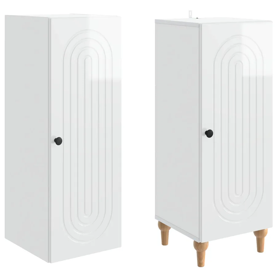 Ensemble de Meubles 2 pcs Blanc brillant Bois d'ingénierie - 4