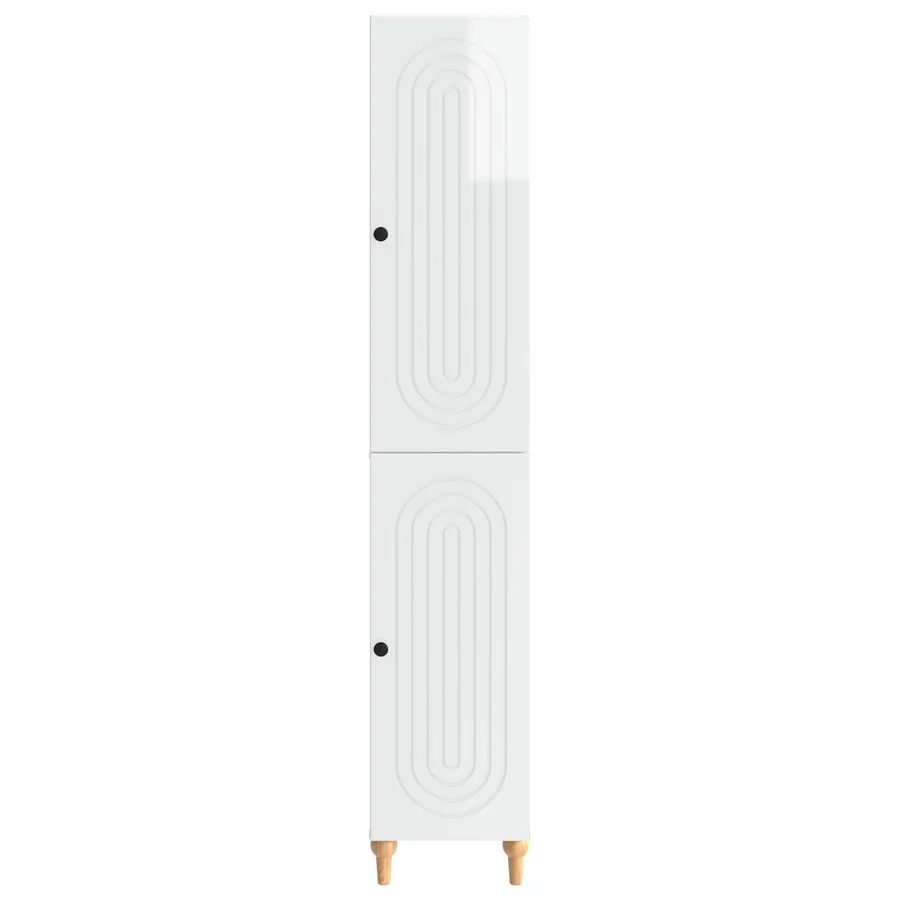 Ensemble de Meubles 2 pcs Blanc brillant Bois d'ingénierie - 5