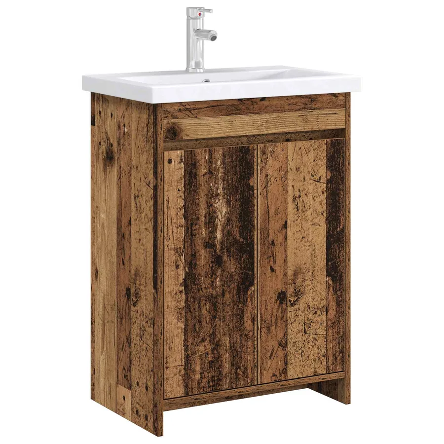 Meuble sous lavabo de salle de bain Bois ancien - 3