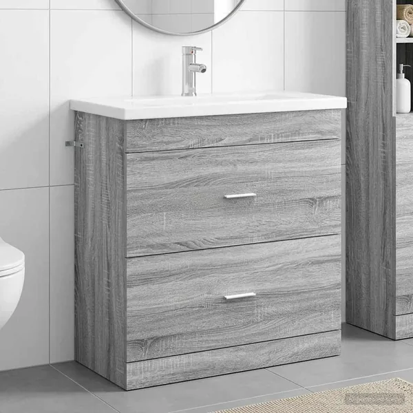 Ensemble de mobilier de salle de bain Sonoma gris
