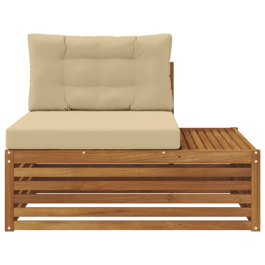 Canapé d'extérieur extrémité 3 Pièce Naturel et Beige - 4