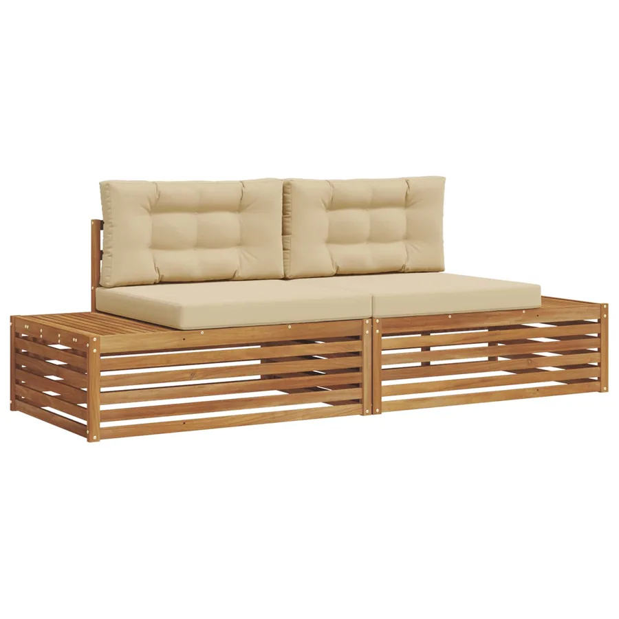 Ensemble de canapés d'extérieur avec coussin Naturel et Beige - 2