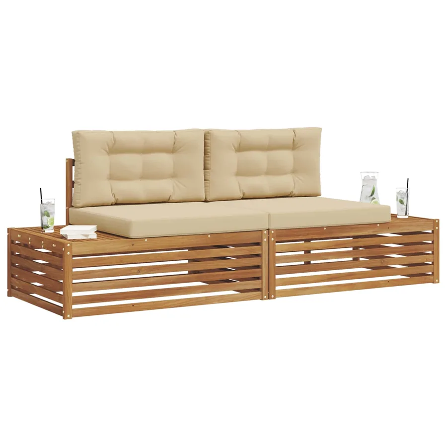Ensemble de canapés d'extérieur avec coussin Naturel et Beige - 3
