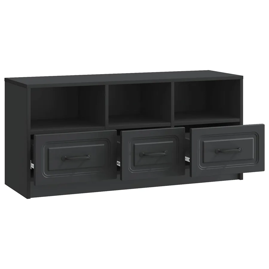 Meuble TV avec tiroir Noir 102 x 34,5 x 47 cm Bois d'ingénierie - 5
