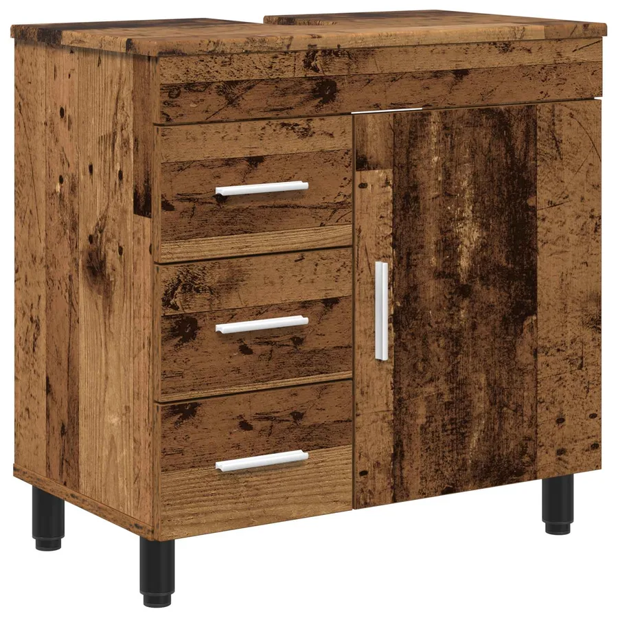 Unité de vanité de salle de bain Bois ancien 60 x 35 x 60 cm - 2