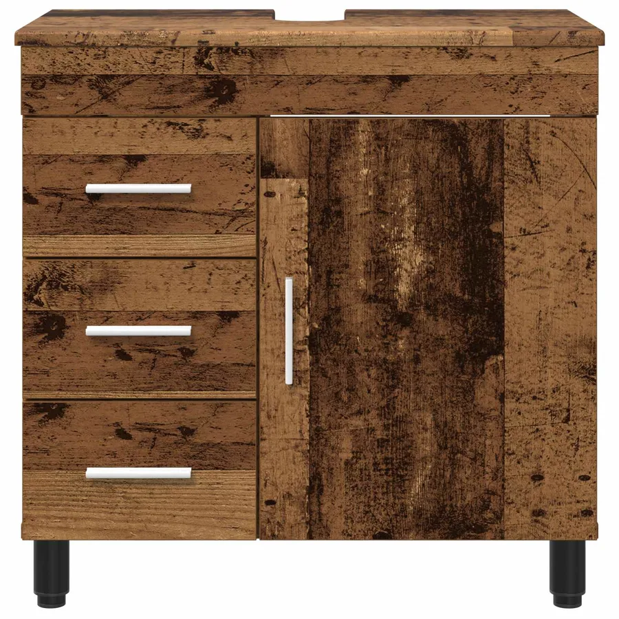 Unité de vanité de salle de bain Bois ancien 60 x 35 x 60 cm - 5