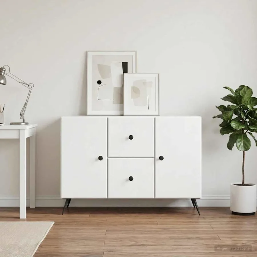 Buffet Blanc 89 x 34,5 x 60 cm Bois d'ingénierie