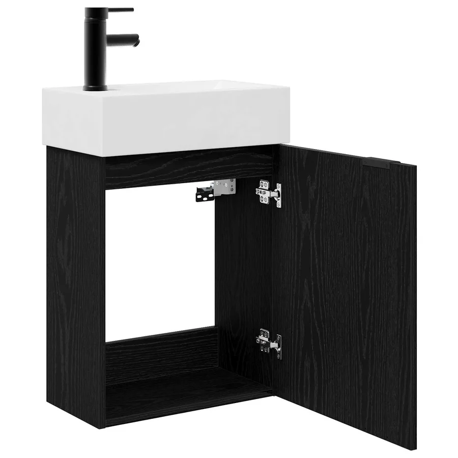 Meuble de salle de bain avec robinet Chêne noir - 4