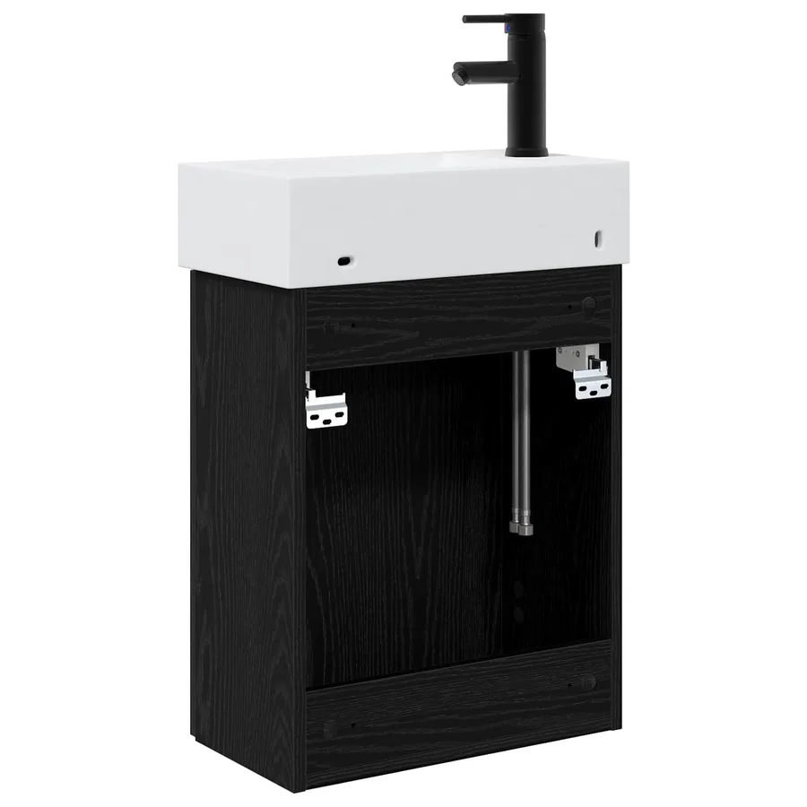 Meuble de salle de bain avec robinet Chêne noir - 7