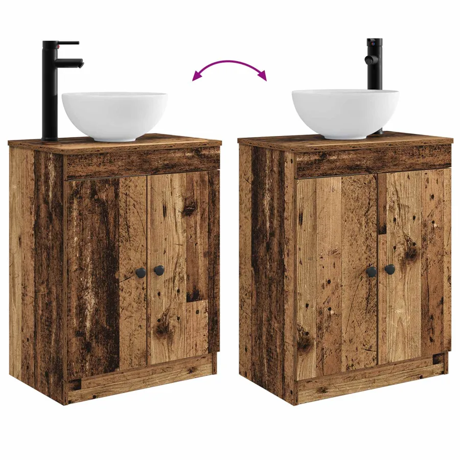 Meuble de salle de bain avec évier Bois ancien 54 x 35 x 83 cm - 8