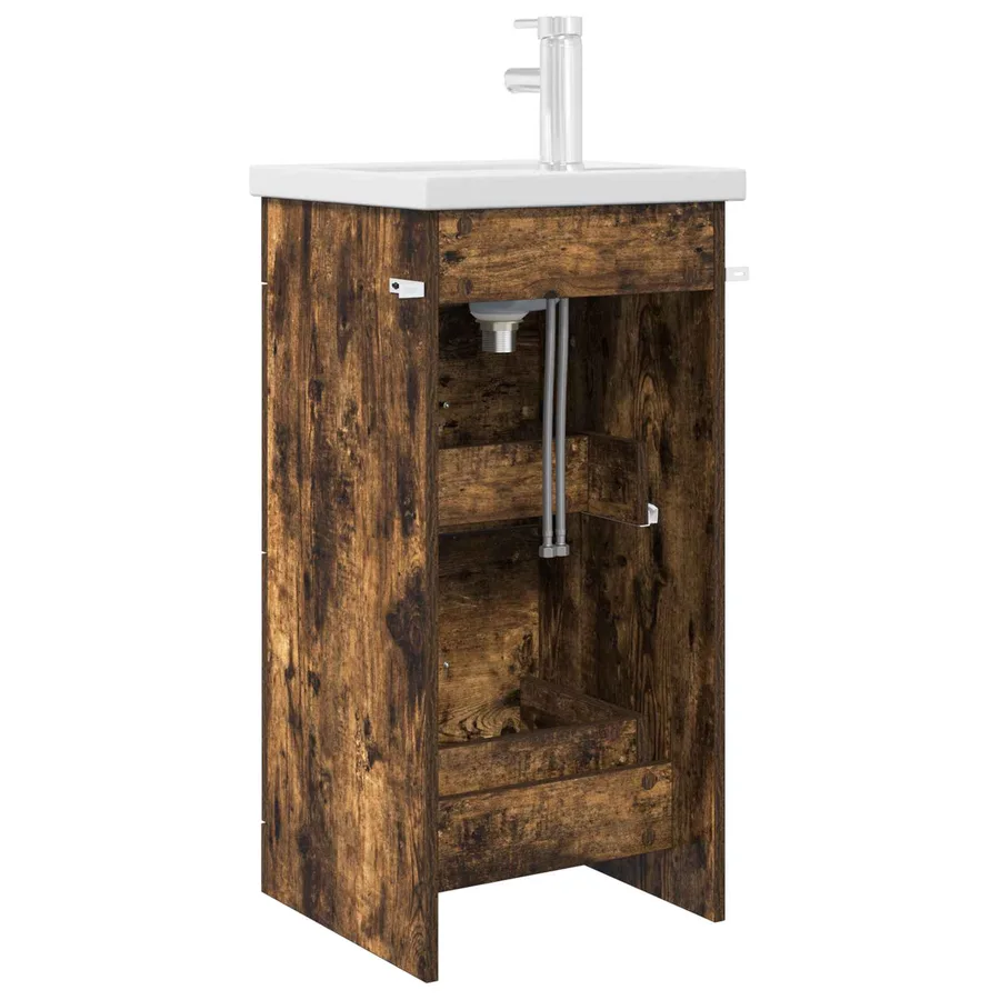 Meuble de salle de bain avec évier Chêne fumé 42 x 40 x 84,5 cm - 5