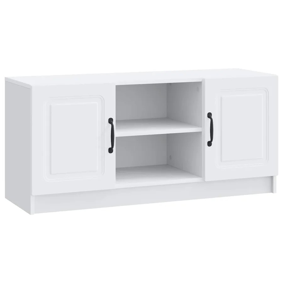 Meuble TV Blanc 102 x 34,5 x 47 cm Bois d'ingénierie - 2