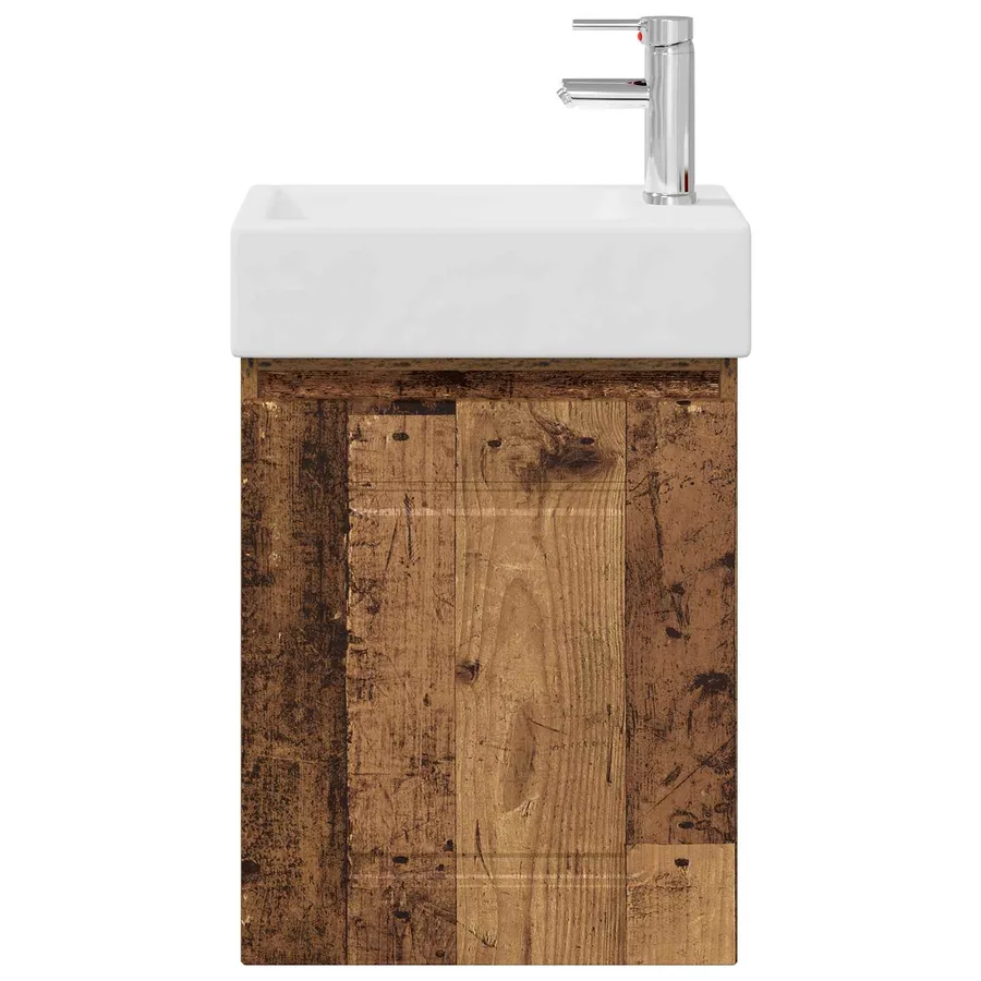 Meuble de salle de bain avec robinet Bois ancien - 5
