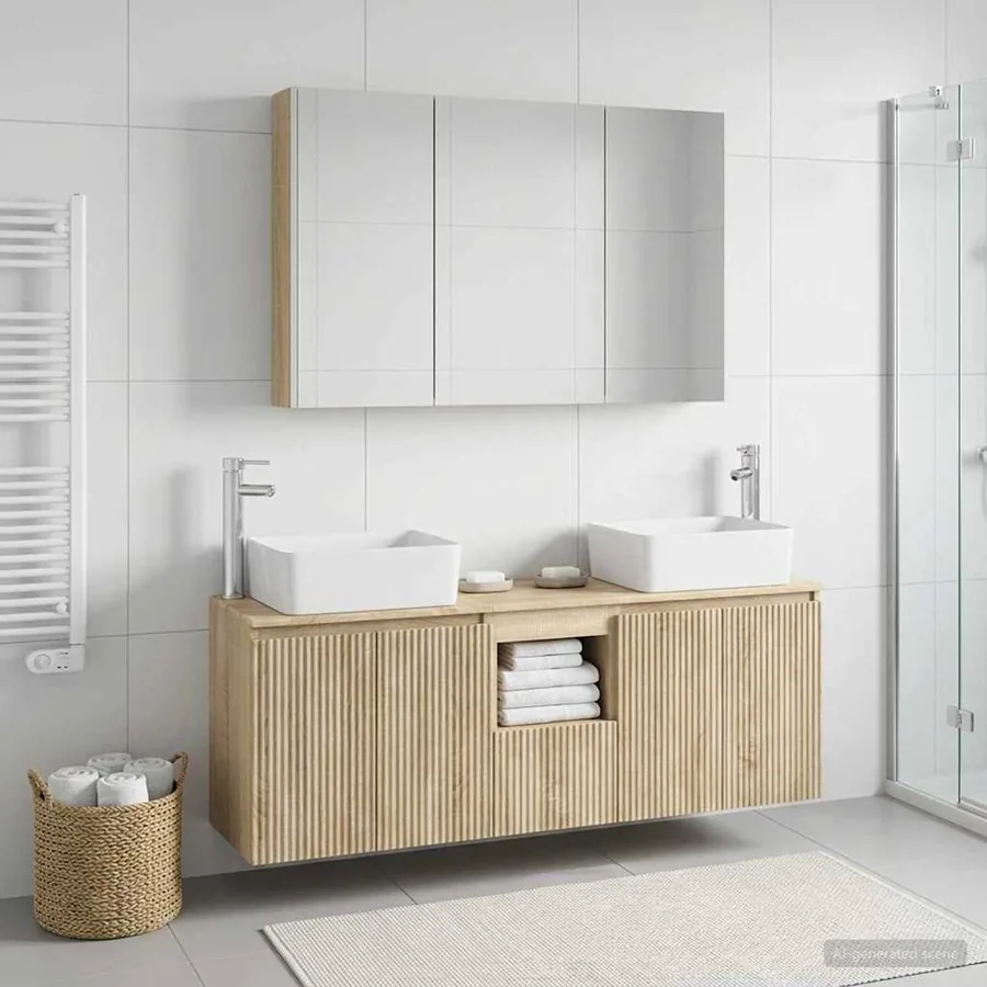 Ensemble d'armoire de salle de bain 4 pcs Chêne Sonoma