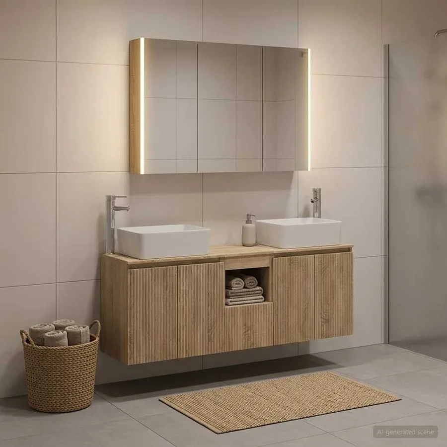 Ensemble d'armoire de salle de bain 4 pcs Chêne Sonoma - 4