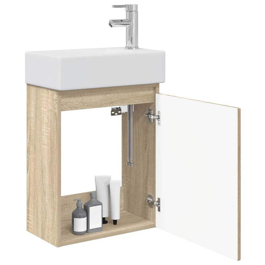 Meuble de salle de bain avec robinet Chêne Sonoma - 3