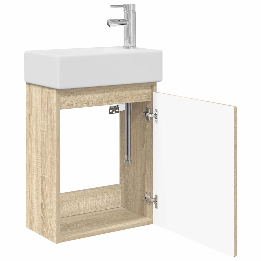 Meuble de salle de bain avec robinet Chêne Sonoma - 4
