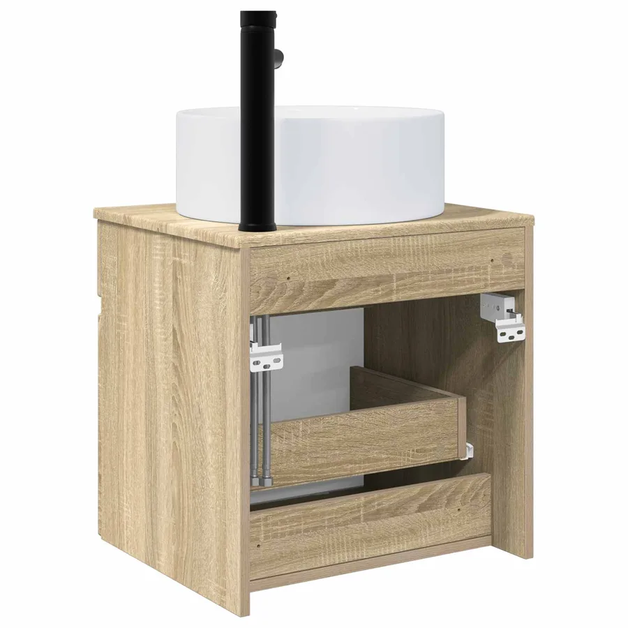 Meuble de lavabo mural Chêne Sonoma 49 x 44,5 x 65,5 cm - 4