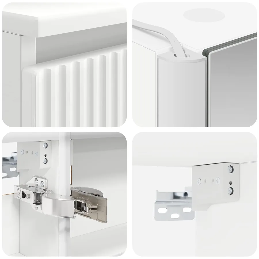 Ensemble d'armoire de salle de bain 5 pcs Blanc - 10