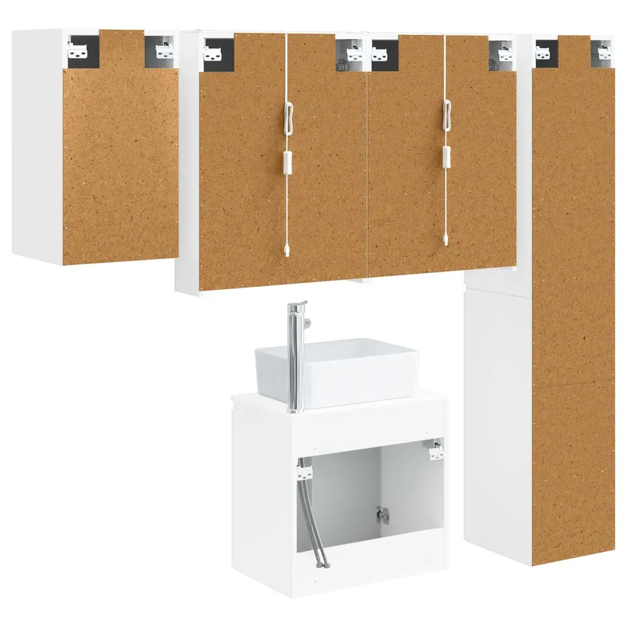 Ensemble d'armoire de salle de bain 5 pcs Blanc - 9