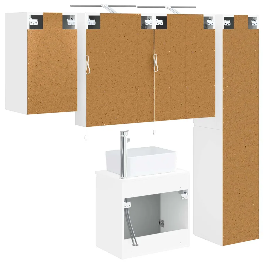 Ensemble d'armoire de salle de bain 5 pcs Blanc - 9