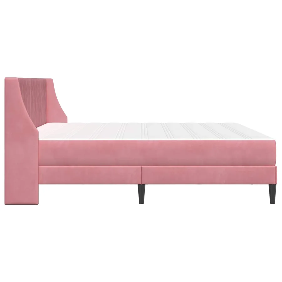 Cadre de lit avec matelas Rose 200 x 200 cm Velours - 7