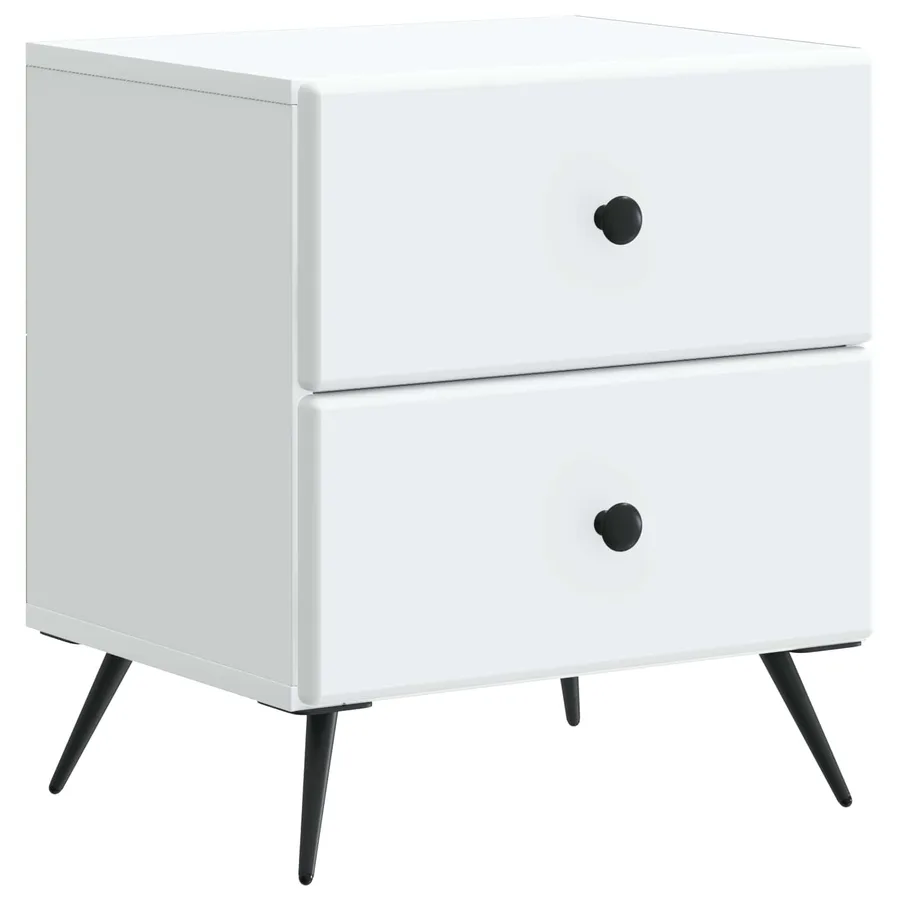 Cabinet de chevet Blanc 43 x 34,5 x 47,5 cm Bois d'ingénierie - 2