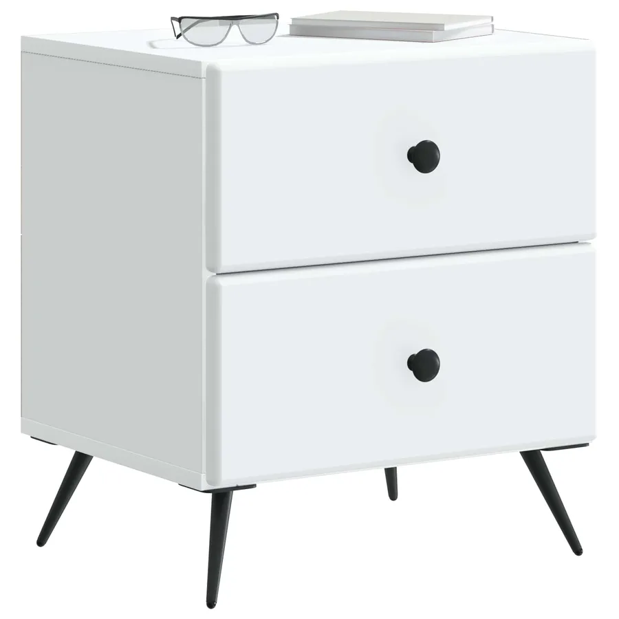 Cabinet de chevet Blanc 43 x 34,5 x 47,5 cm Bois d'ingénierie - 3