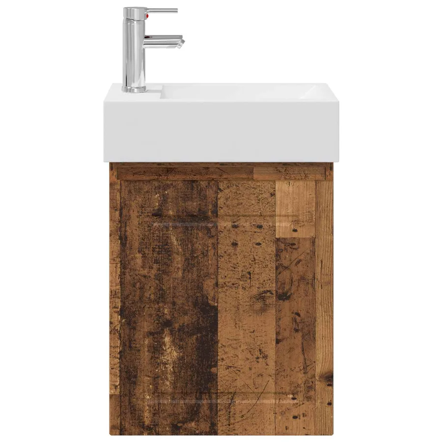 Meuble de salle de bain avec robinet Bois ancien - 5