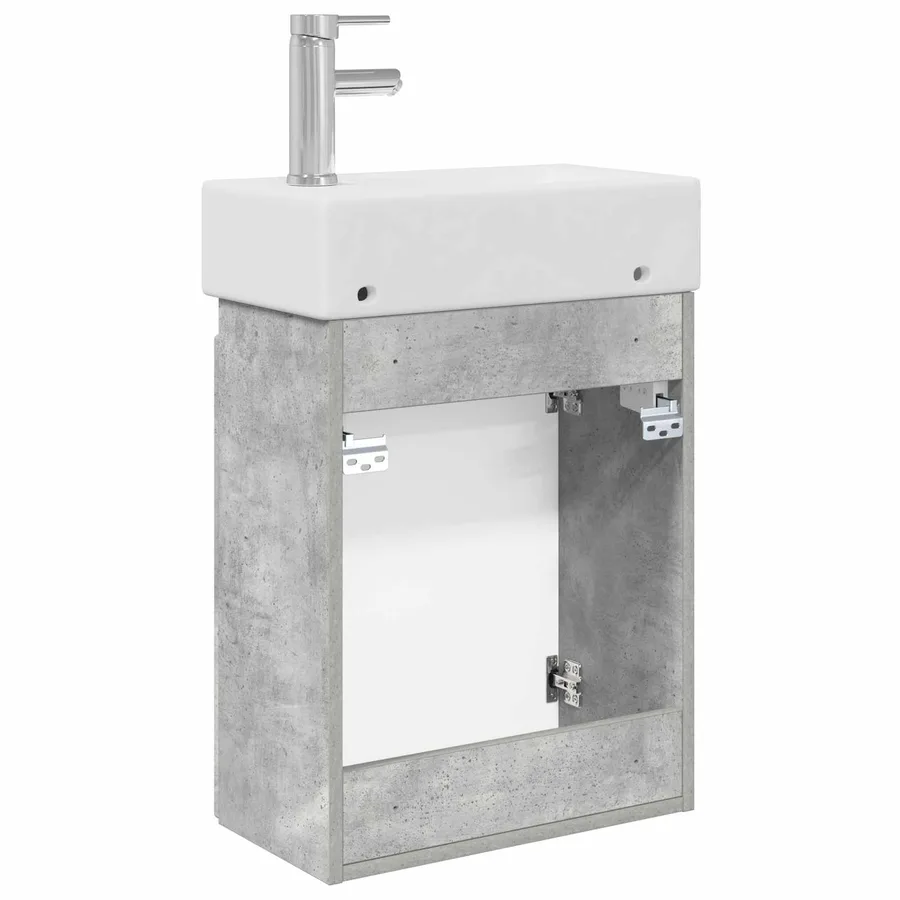 Meuble de salle de bain avec robinet Gris béton - 7