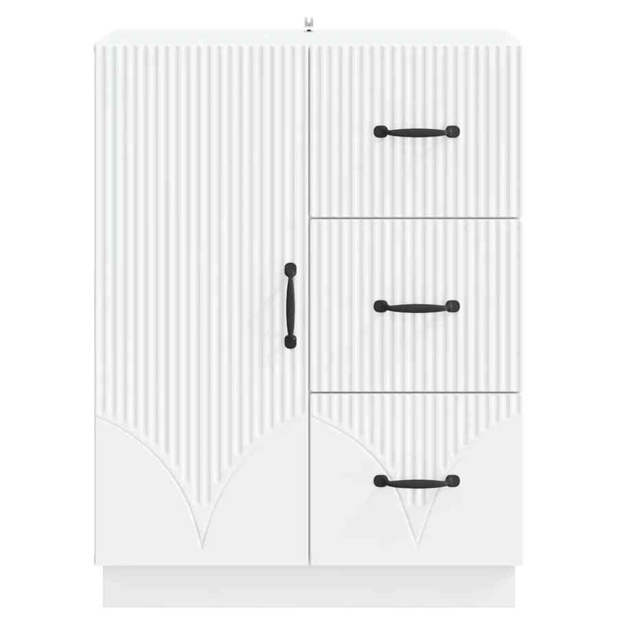 Buffet Blanc 66 x 34,5 x 87 cm Bois d'ingénierie - 6