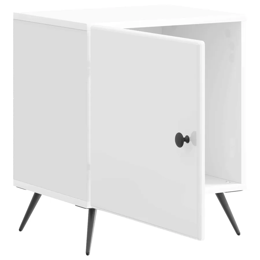 Cabinet de chevet Blanc brillant 43 x 34,5 x 50 cm - 4