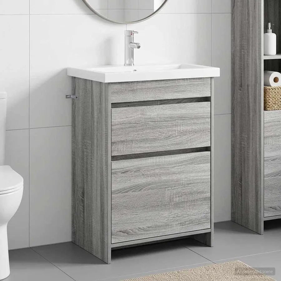 Ensemble de mobilier de salle de bain Sonoma gris