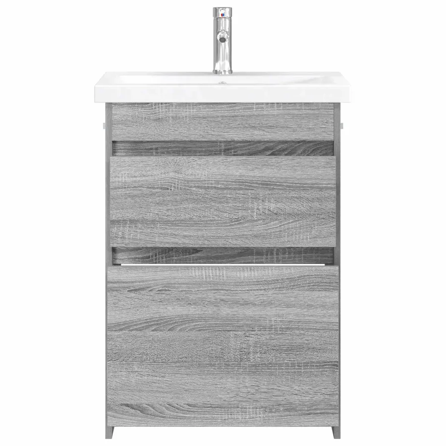 Ensemble de mobilier de salle de bain Sonoma gris - 3