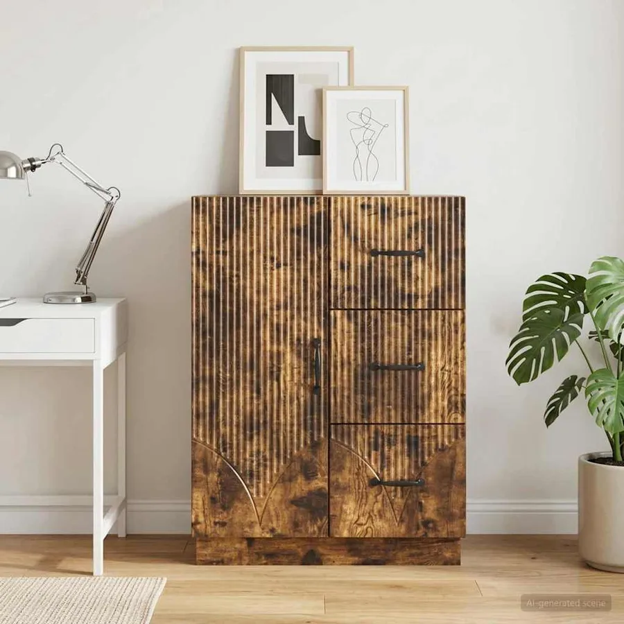 Buffet Chêne fumé 66 x 34,5 x 87 cm Bois d'ingénierie - 4