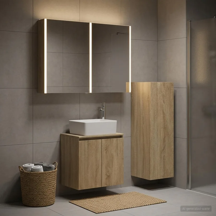 Ensemble de mobilier de salle de bain 4 pcs Chêne Sonoma - 4