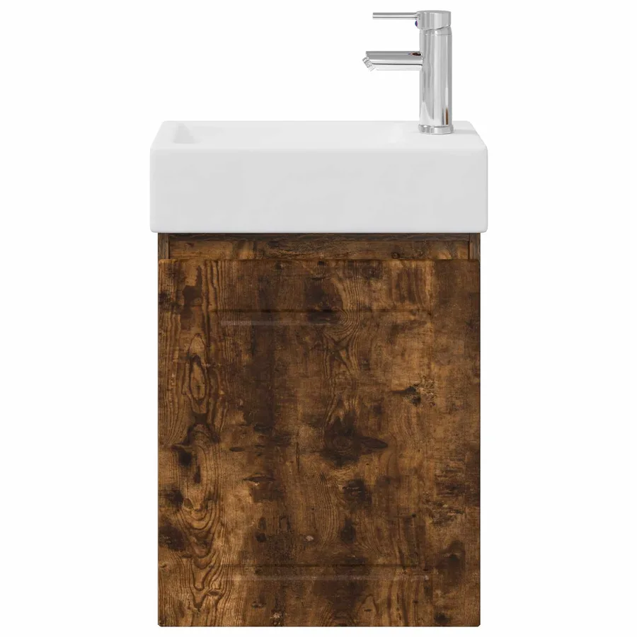 Meuble de salle de bain avec robinet Chêne fumé - 5