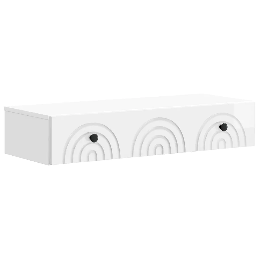 Table d'appoint murale Blanc brillant 87,5 x 34,5 x 17 cm - 2