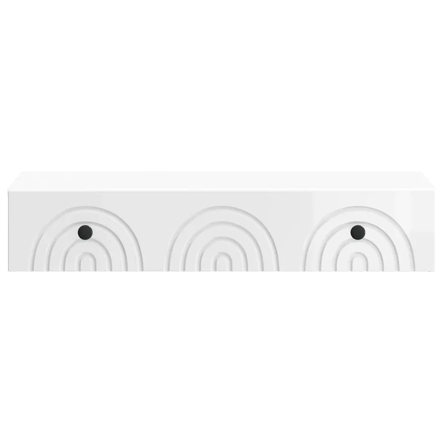 Table d'appoint murale Blanc brillant 87,5 x 34,5 x 17 cm - 5